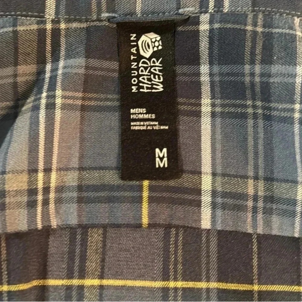 Mountain Hardwear Voyager Blue Plaid Shirt Men’s Size Medium Long Sleeves - Picture 6 of 7